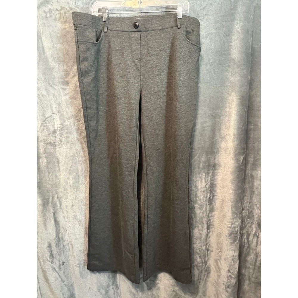 Tapata XXL 2x Gray Ponte Knit Dress Pants 31 Tall Stretch Work Office Trousers